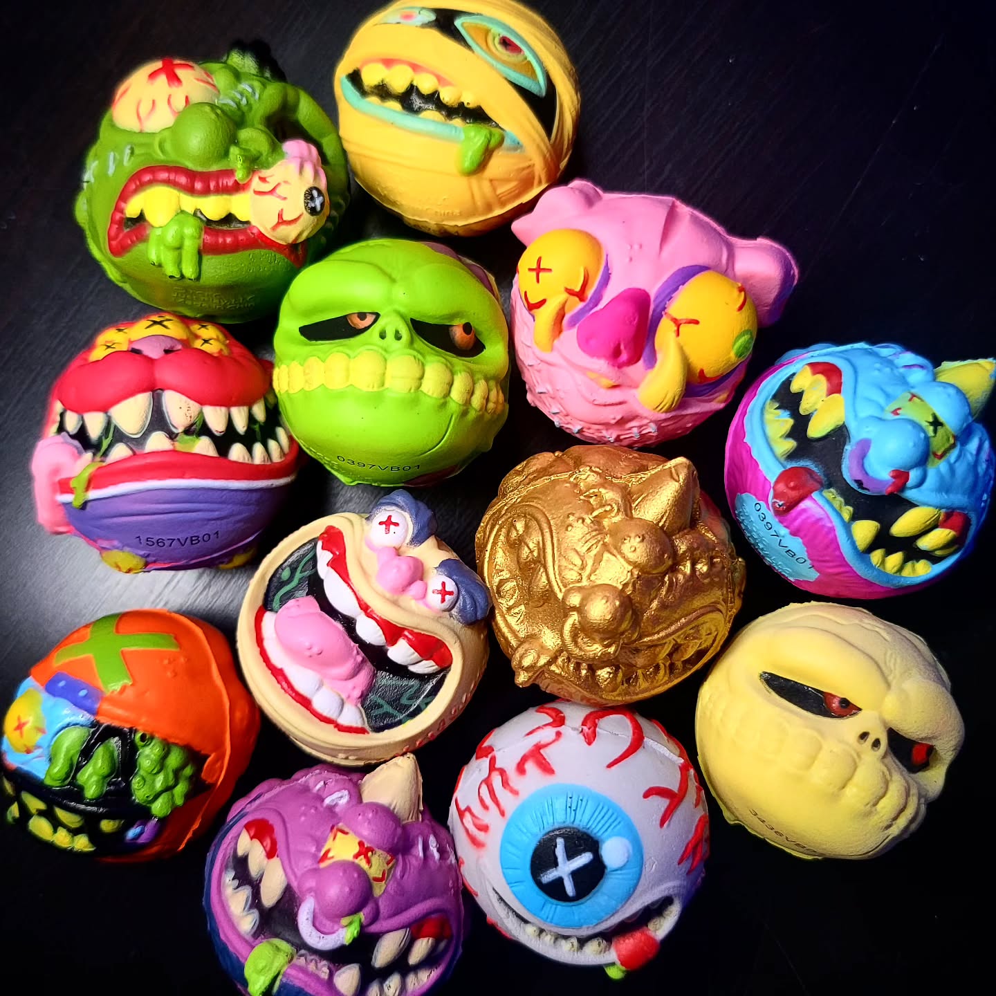 Photo shared by David Apuzzo on May 15, 2025 tagging @shopthecuriosity. May be an image of toy, candy, skull, paper weight, ball and text.
